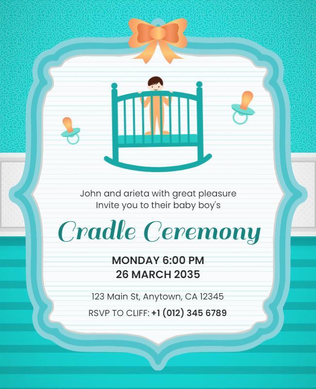 Baby Cradle Ceremony Invitation Flyer Template