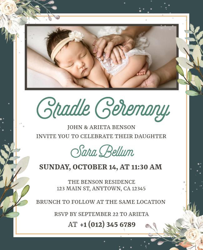 Baby Cradle Ceremony Invitation Flyer Template