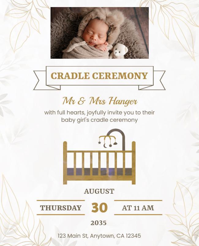 Baby Cradle Ceremony Invitation Flyer Template