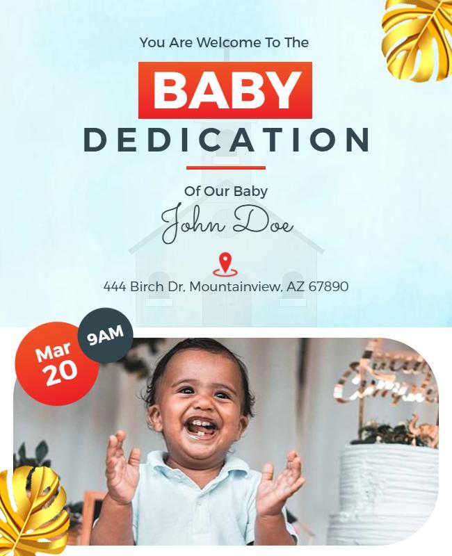 Baby Dedication Celebration Event Flyer Template