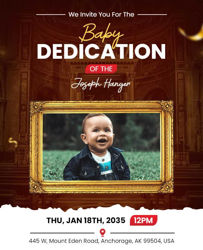 Baby Dedication Celebration Invitation Flyer Template