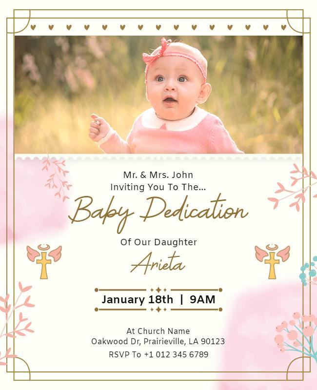 Baby Dedication Ceremony Invitation Flyer Template