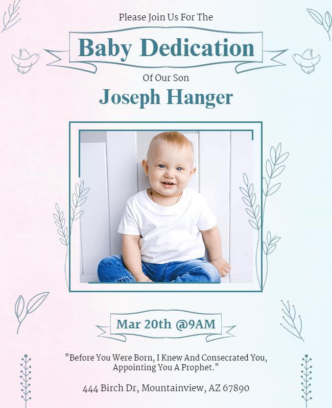 Baby Dedication Ceremony Invitation Flyer Template