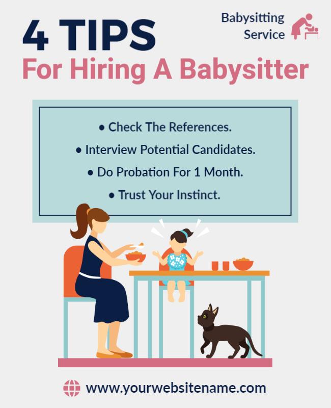 Babysitting Service Tips Flyer Template