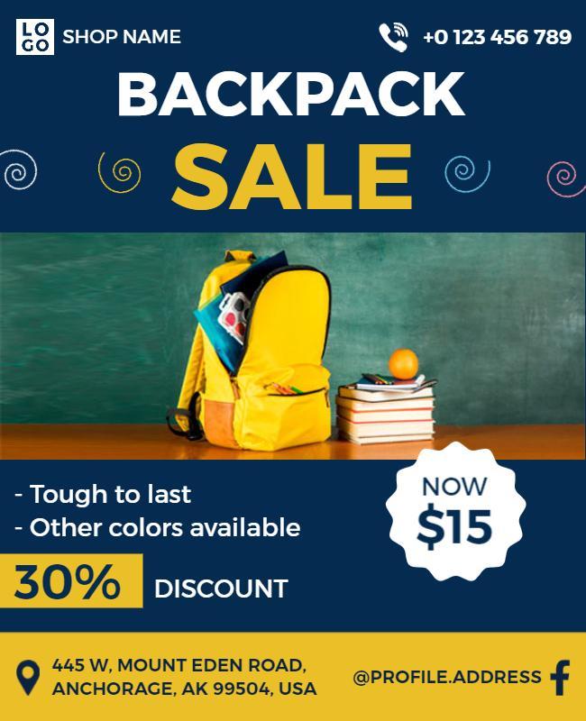 Backpack Sale Discount Offer Flyer Template