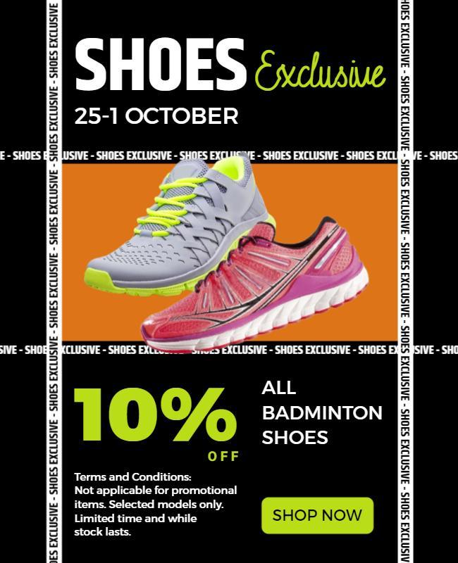 Badminton Shoes Promotional Sale Flyer Template