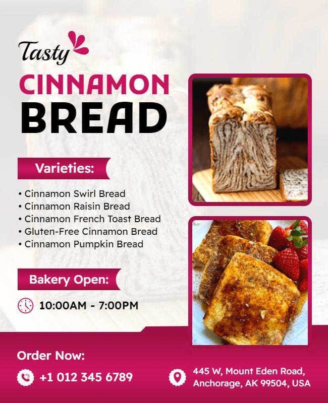 Bakery Cinnamon Bread Variety Flyer Template