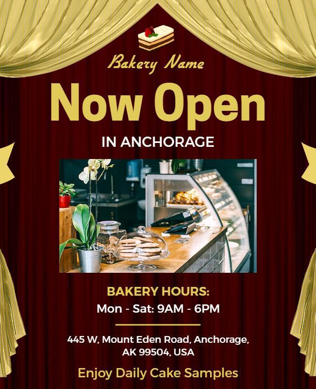 Bakery Grand Opening Announcement Flyer Template