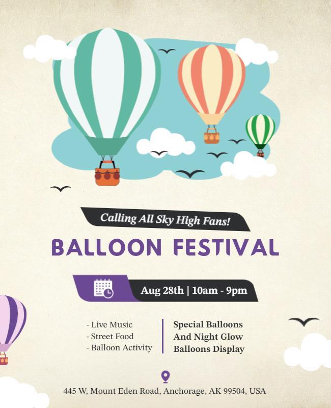 Balloon Festival Event Flyer Template