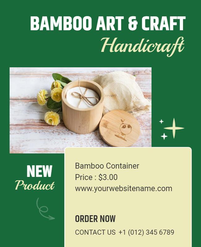 Bamboo Art and Craft Handicraft Flyer Template