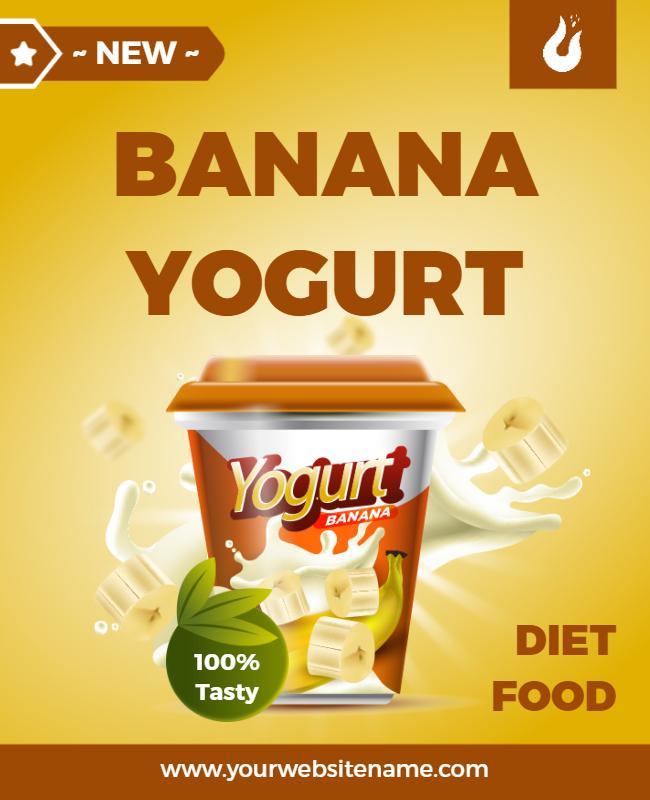 Banana Yogurt Diet Food Flyer Template