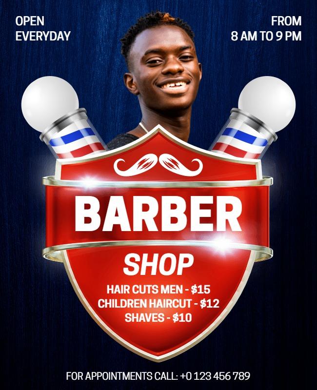 Barber Shop 3d Flyer Template