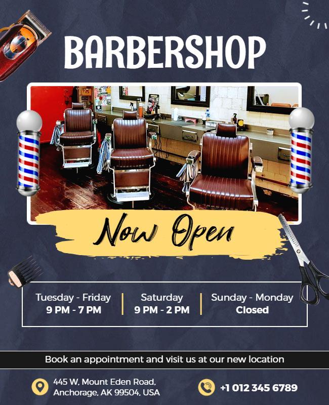 Barbershop Grand Opening Event Flyer Template