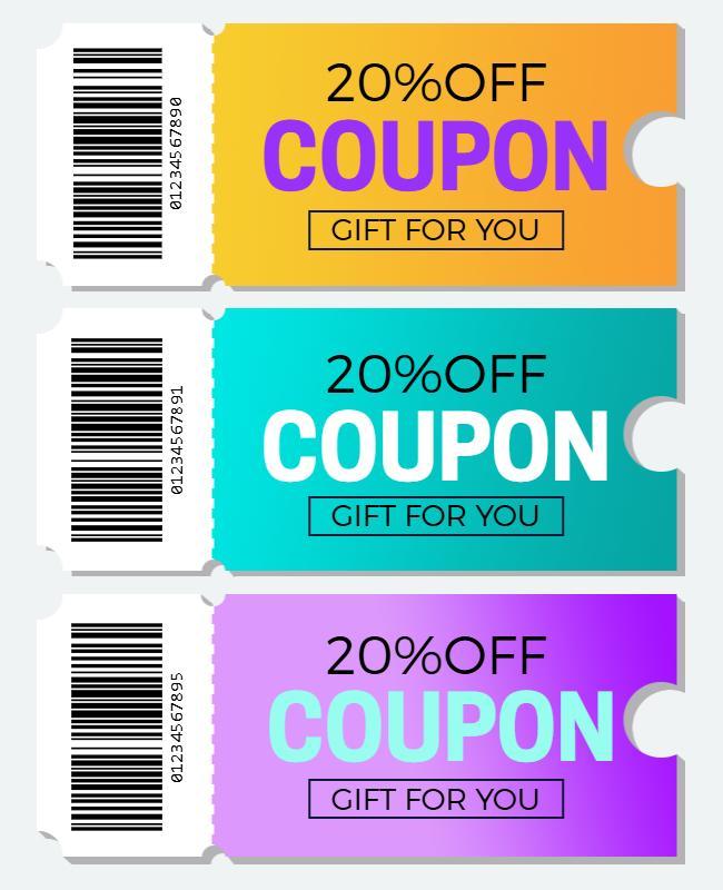 Barcoded Gift Coupon Flyer Template