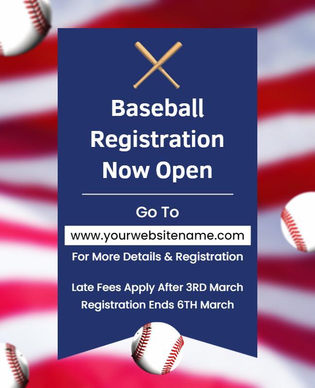 Baseball Registration Announcement Flyer Template