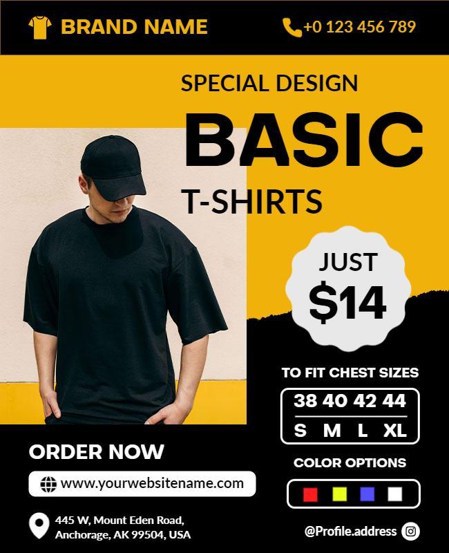 Basic T Shirt Promotional Sale Flyer Template