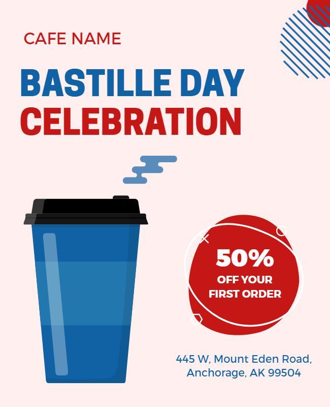 Bastille Day Cafe Celebration Flyer Template