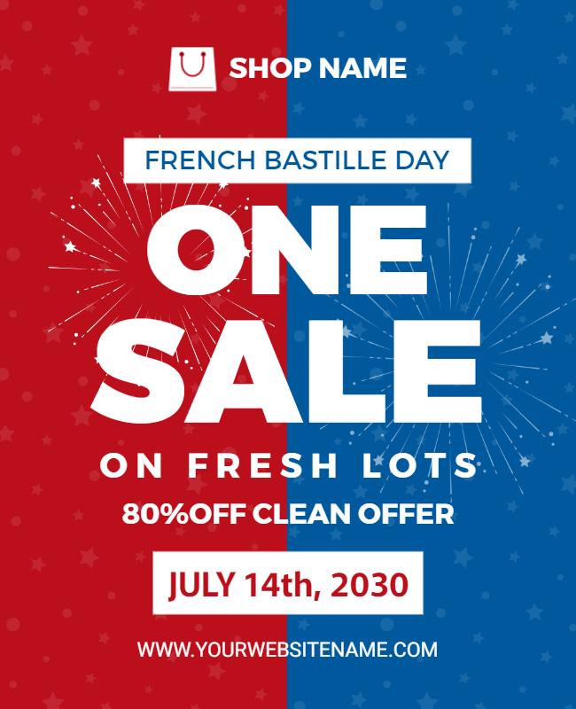 Bastille Day Celebration Sale Flyer Template