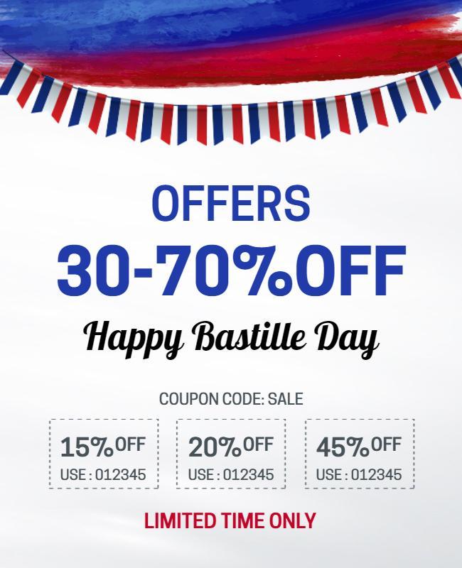 Bastille Day Discount Offer Flyer Template