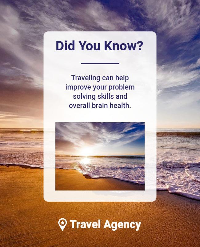 Beach Sunset Travel Agency Promotion Flyer Template