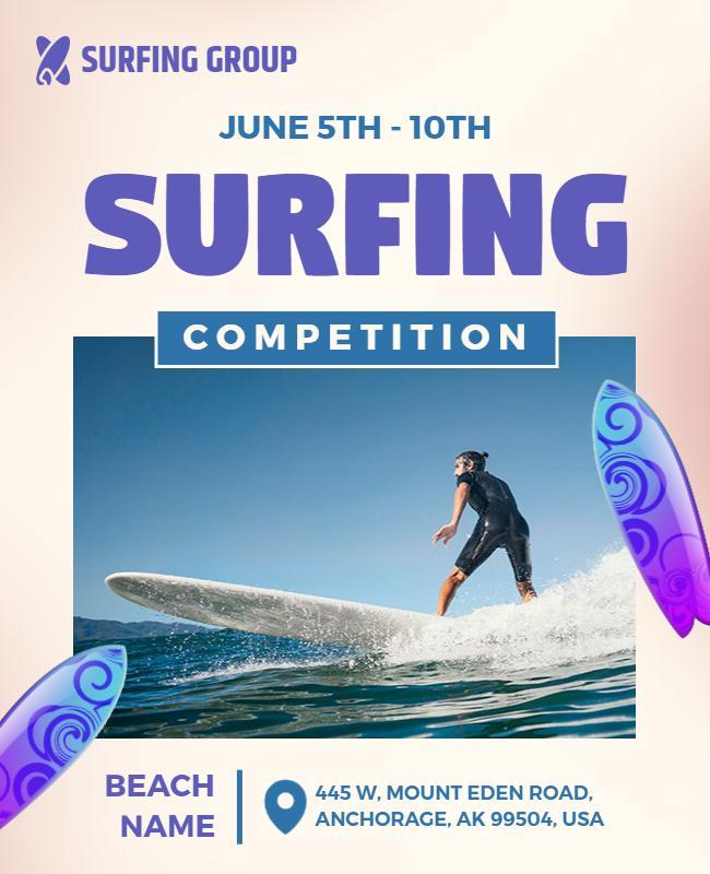 Beach Surfing Competition Event Flyer Template