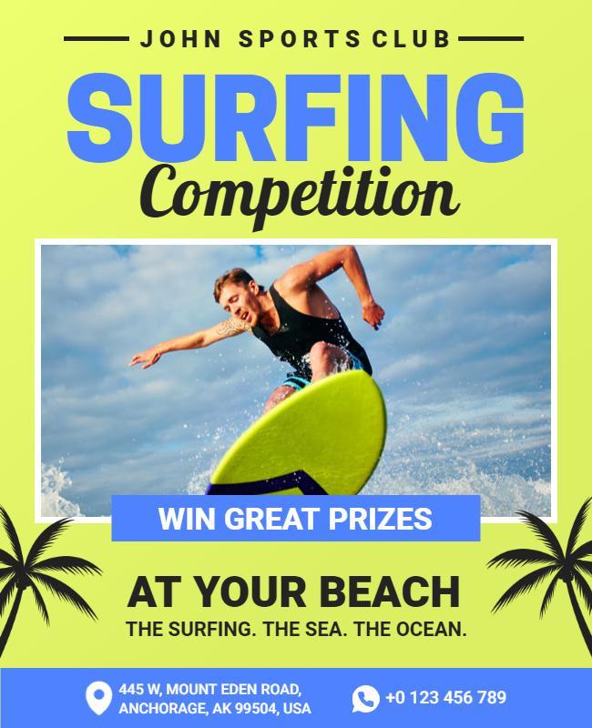 Beach Surfing Competition Event Flyer Template