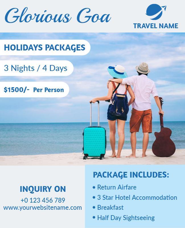 Beach Vacation Package Promotion Flyer Template