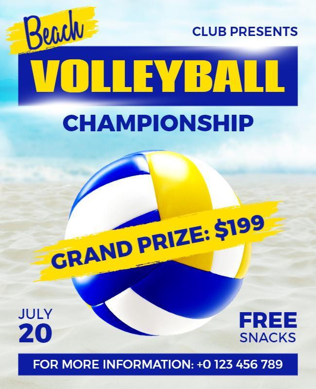 Beach Volleyball Championship Event Flyer Template