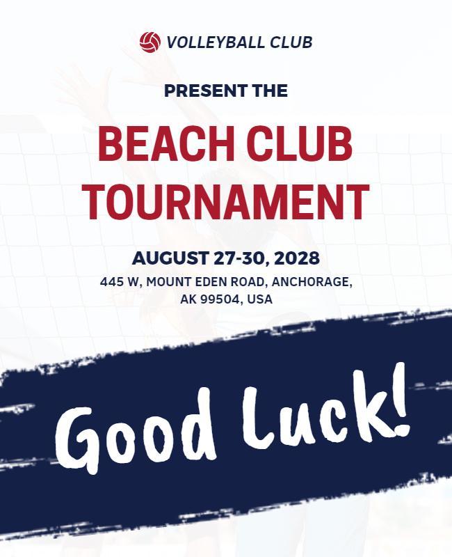 Beach Volleyball Club Tournament Flyer Template