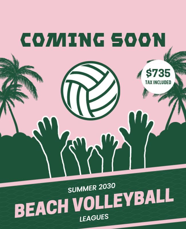 Beach Volleyball Summer League Flyer Template