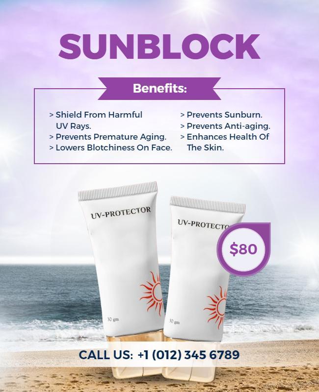 Beachside Sunblock Promotion Flyer Template