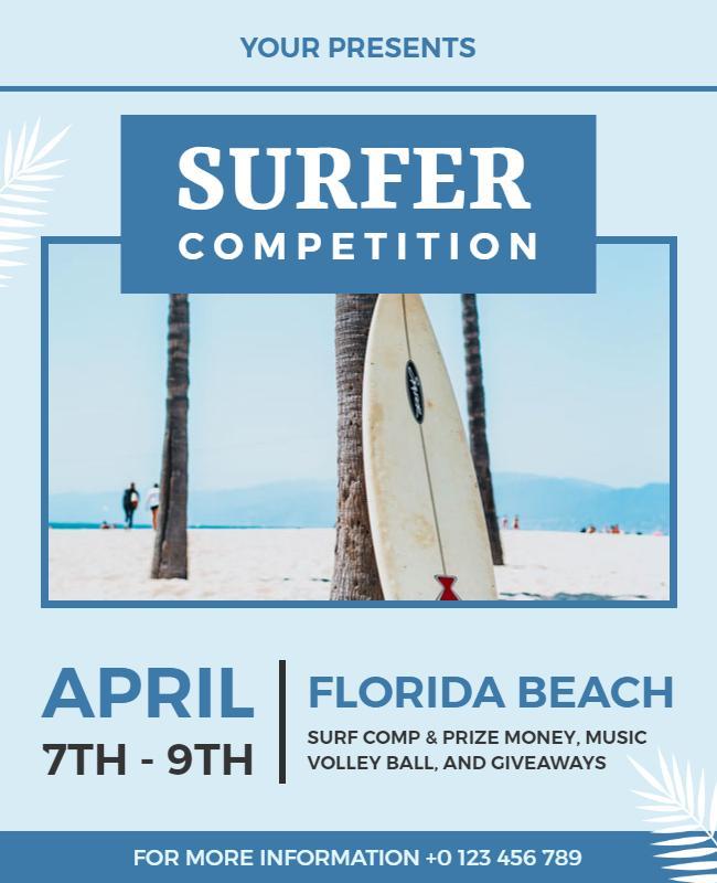 Beachside Surfer Competition Event Flyer Template