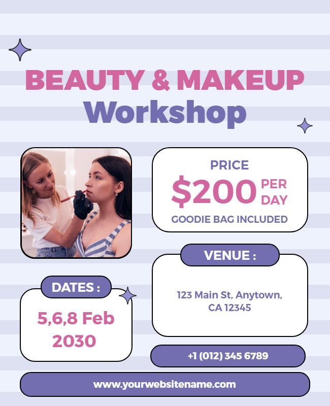 Beauty and Makeup Workshop Event Flyer Template