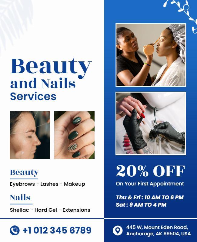 Beauty and Nail Services Discount Flyer Template