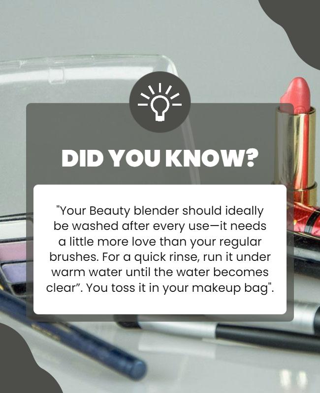 Beauty Blender Cleaning Tips Flyer Template