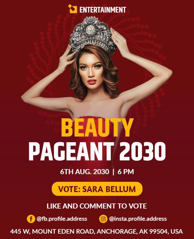 Beauty Pageant Event Announcement Flyer Template