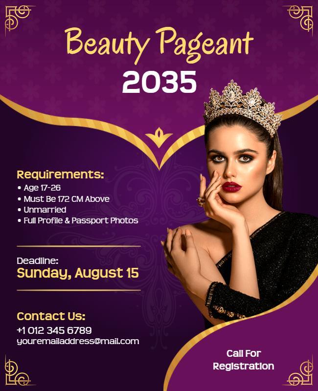 Beauty Pageant Event Announcement Flyer Template