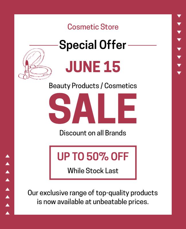 Beauty Product Discount Sale Flyer Template