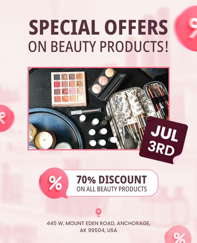 Beauty Product Special Offers Promotion Flyer Template