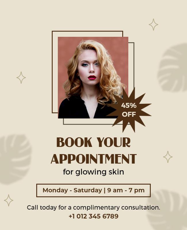 Beauty Salon Appointment Promotion Flyer Template