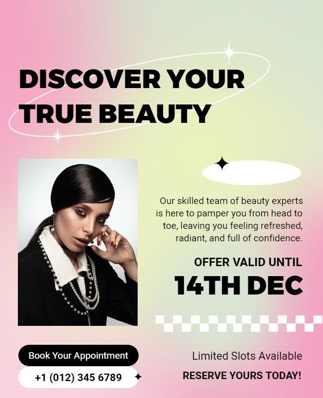 Beauty Salon Appointment Promotion Flyer Template