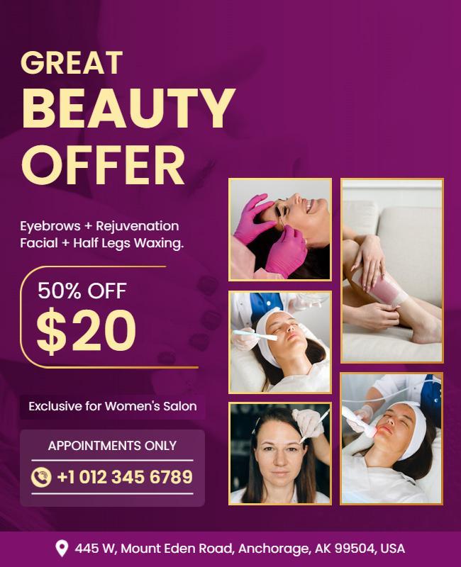 Beauty Salon Discount Offer Flyer Template