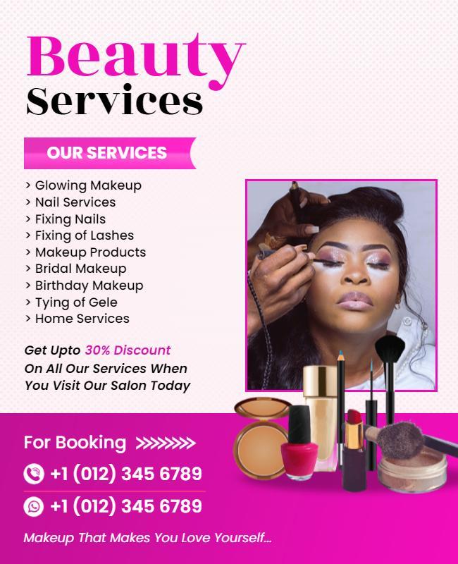 Beauty Salon Services Promotion Flyer Template