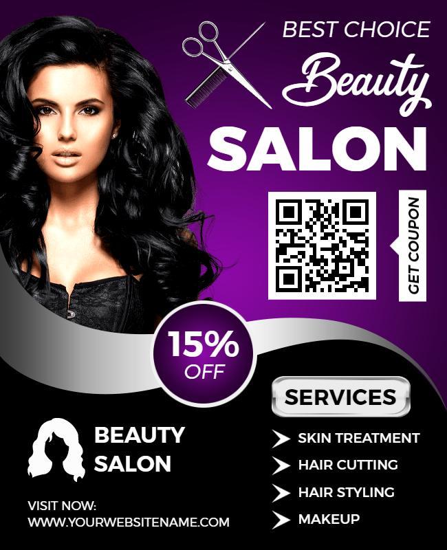 Beauty Salon Services Promotional Flyer Template