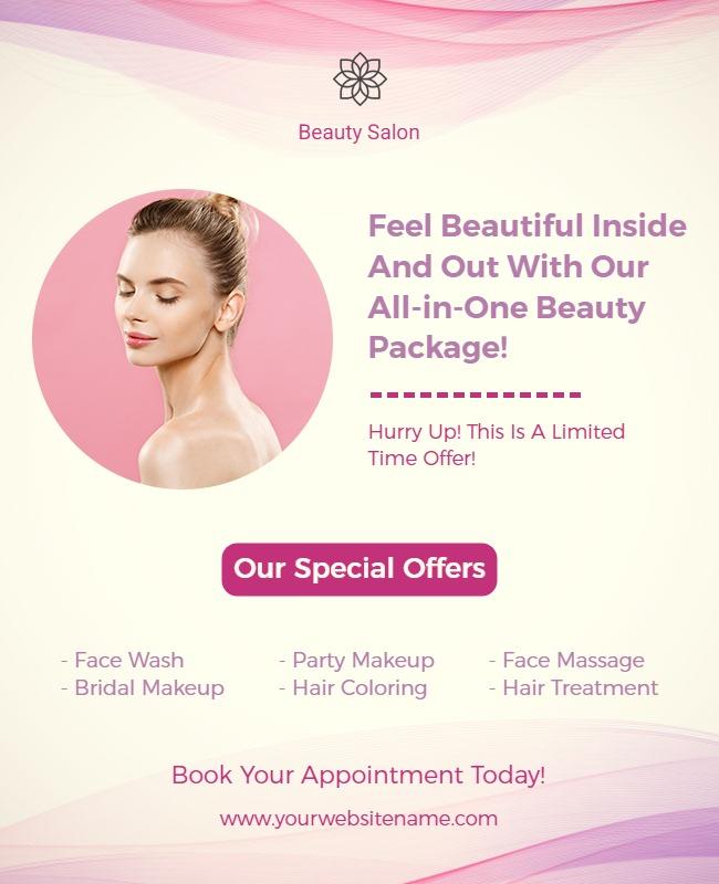 Beauty Salon Special Offers Flyer Template