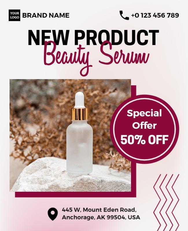 Beauty Serum Special Offer Advertisement Flyer Template