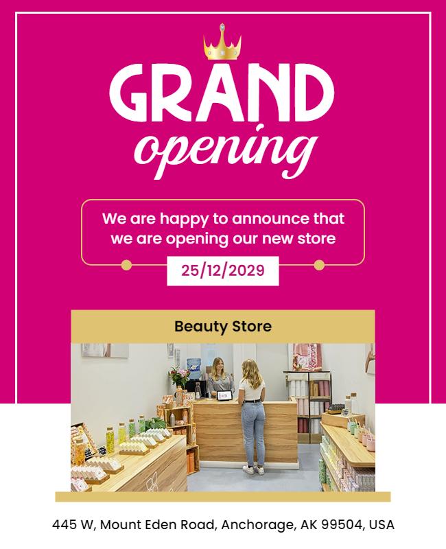 Beauty Store Grand Opening Flyer Template