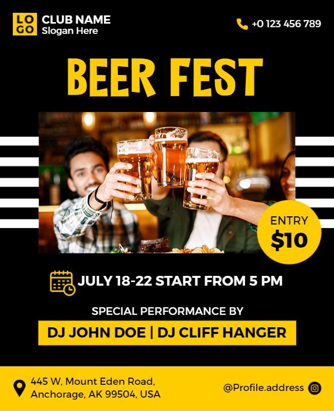 Beer Festival with Live Dj Performance Flyer Template