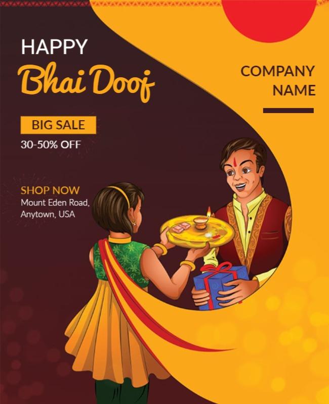 Bhai Dooj Celebration Sale Flyer Template