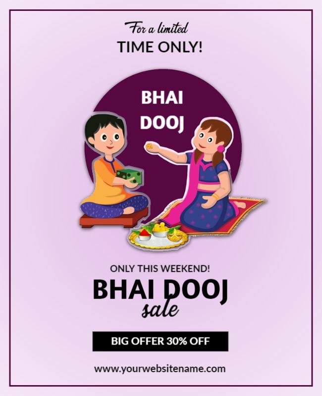 Bhai Dooj Festival Special Offer Flyer Template